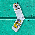 Високі шкарпетки з принтом Гомер Сімпсон білі 39-42, фото 4