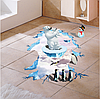 Вінілові наклейки у ванну на стіну, підлогу 3Д (лист 60*90см) ведмедики на крижині 3D наклейки для дітей, фото 5