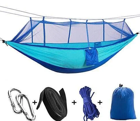 Туристичний гамак з москітною сіткою HAMMOCK NET BLUE