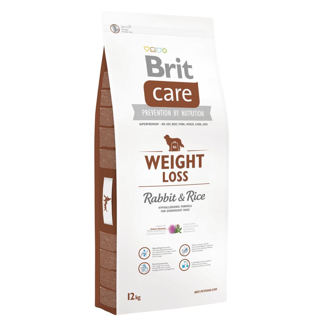 Сухий корм для собак з зайвою вагою Brit Care Weight Loss Rabbit & Rice 12 кг