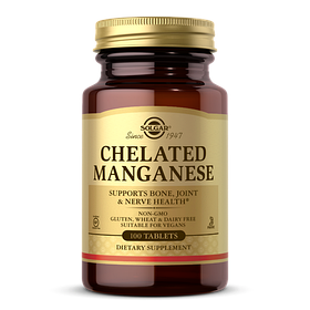 Хелатний марганець Chelated Manganese Solgar, 100 таблеток
