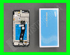 Дисплей Samsung A022 Black А02 2021 (GH82-25249A) сервісний оригінал у зборі з рамкою