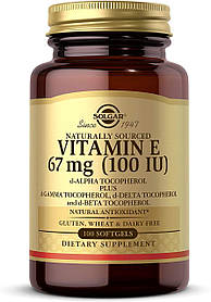 Витамин Е (Vitamin E) 67 мг (100 МЕ) Solgar 100 м'яких таблеток