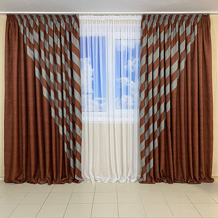 Комплект готових штор Панно Теракот, фото 1