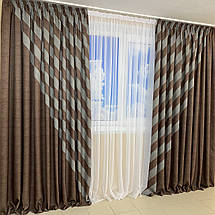 Комплект готових штор Панно Коричневий, фото 3