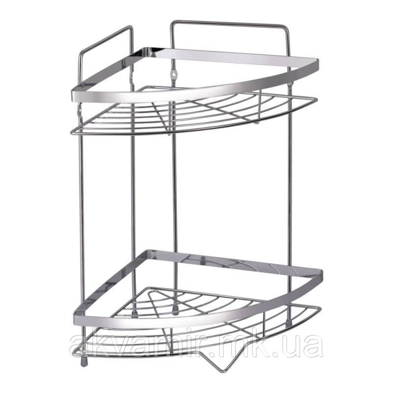 Полиця кутова 2-ярусна Lidz 225*225*620 mm для ванної кімнати