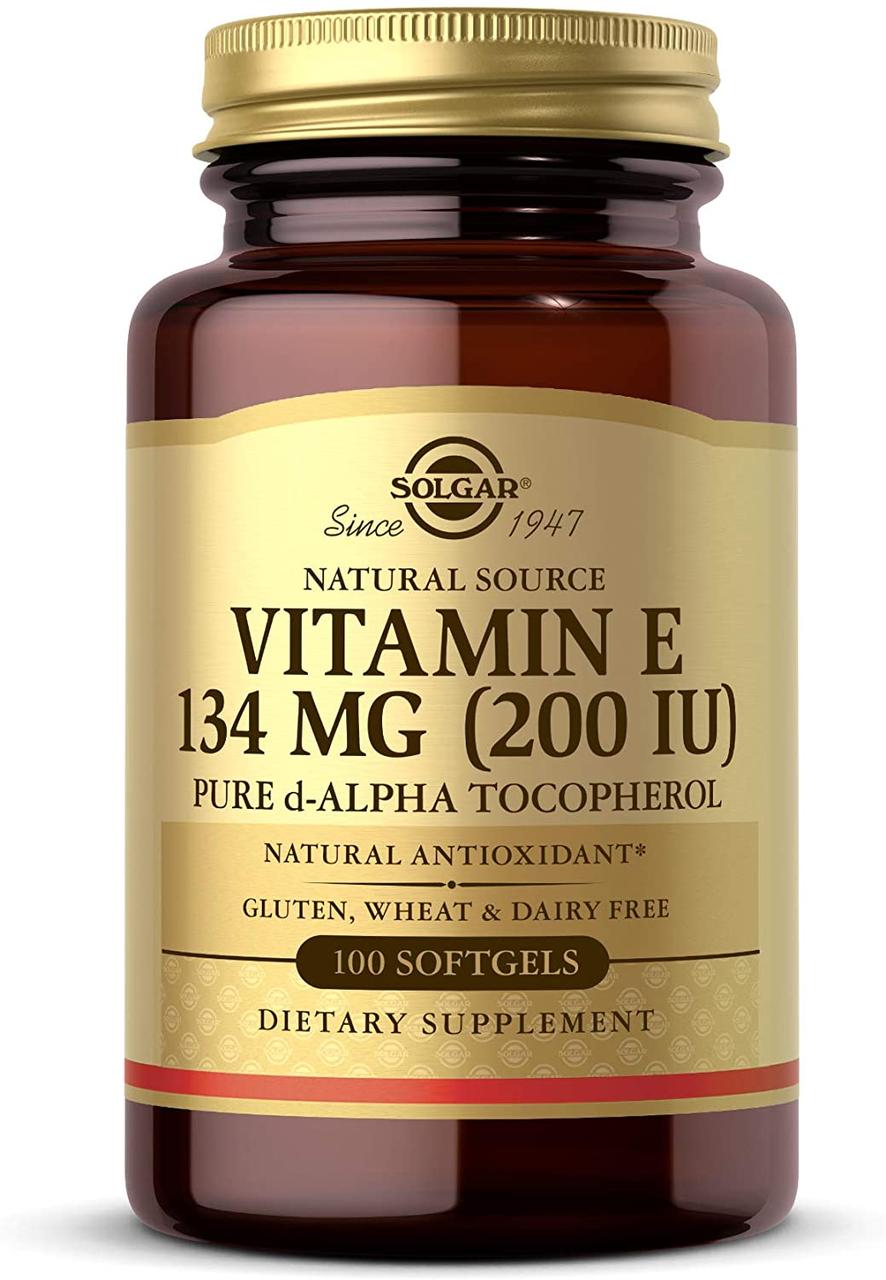 Вітамін Е (Vitamin Е) 134 мг (200 МО) Solgar 100 м'яких желатинових капсул