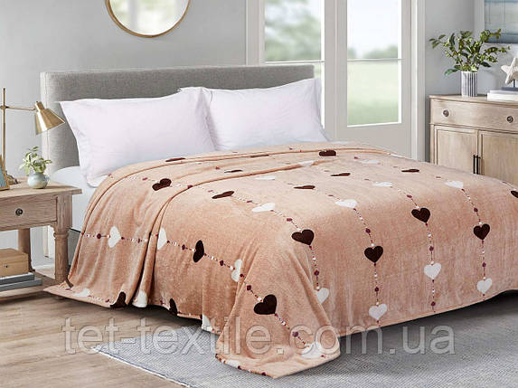 Плед з мікрофібри Велсофт Сердечки 220х240 см, фото 1