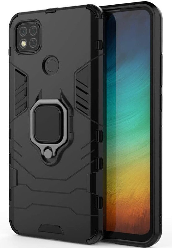 Ударостійкий чохол Transformer Ring для Xiaomi Redmi 9C/10A (Чорний)