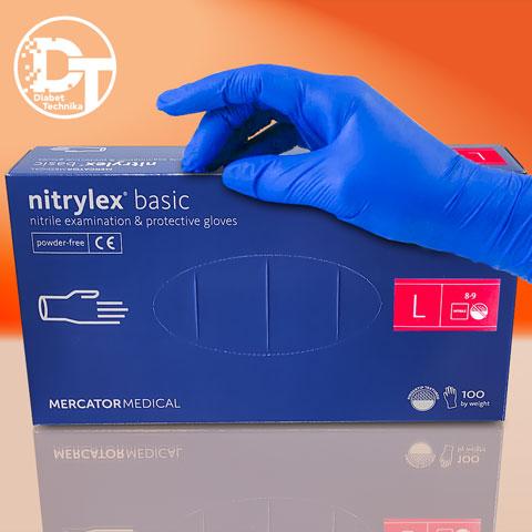Рукавички нітрилові Nitrylex Basic (L) 100 шт.