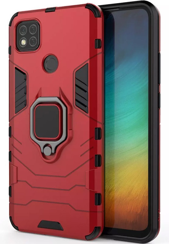 Ударостійкий чохол Transformer Ring для Xiaomi Redmi 9C/10A (Червоний)