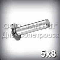 Заклёпка Ø5х8 стальная ГОСТ 10303-80, DIN 7338А с цилиндрической (плоской) головкой