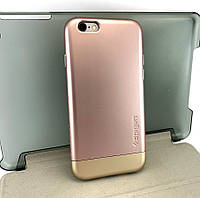 Чехол для iPhone 6 6s накладка бампер противоударный Spigen пластик трасформер розовое золото