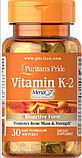 Вітамін К2 Puritan's Pride Vitamin K-2 50 mcg (MenaQ7) 30 капсули, фото 6
