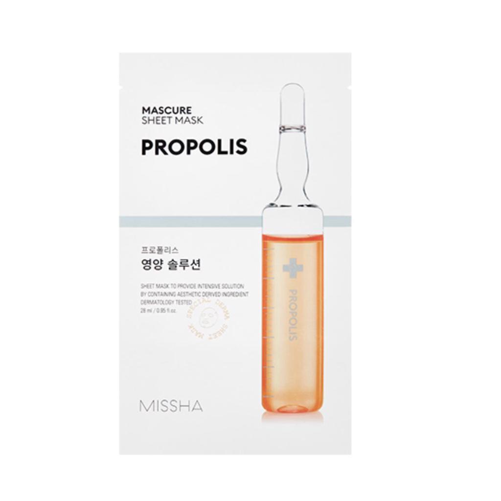 Тканинна маска для обличчя з прополісом MISSHA MASCURE NUTRITION SOLUTION SHEET MASK PROPOLIS - 27 мл