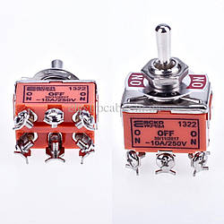 Тумблер 3 полюси, 6 конт. 1322, ON-OFF-ON, АСКО-УКРЕМ