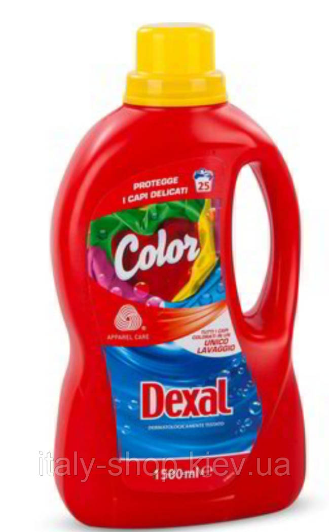 Dexal color 1500 ml, Гель для прання кольорової та делікатної білизни,25 прань,1500 мл Італія, фото 1