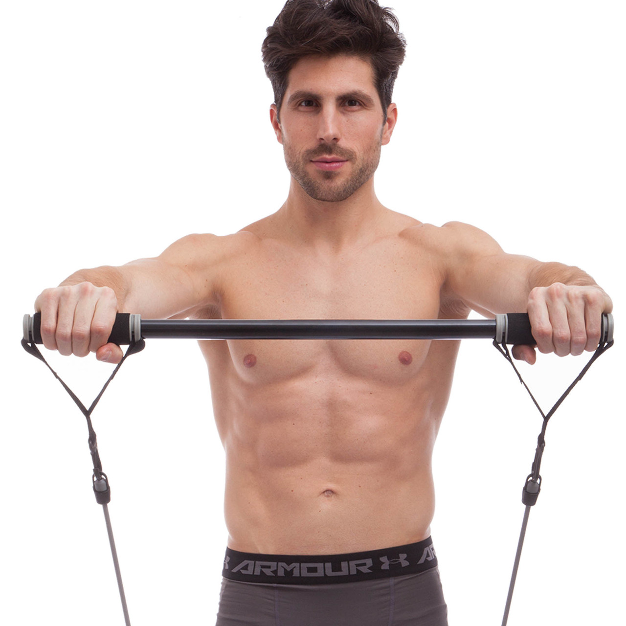 Палиця гімнастична для фітнесу з еспандерами еспандер палиця Zelart Body Shaper Stick 501A Black, фото 1