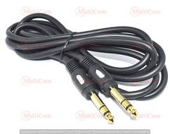 05-01-113. Шнур 6,3 - 6,3 стерео (штекер - штекер), gold pin, діам.-6мм, чорний, 5м