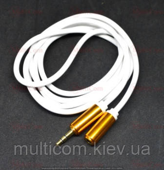 05-02-033. Шнур подовжувач 3,5 стерео (штекер - гніздо), метал, gold pin, 3м