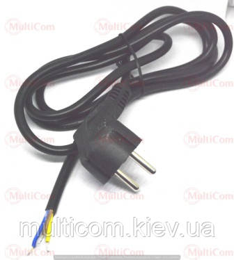05-03-091. Шнур живлення 3pin, 3x0,75мм², CCA, без роз'єму, чорний, 1,8м