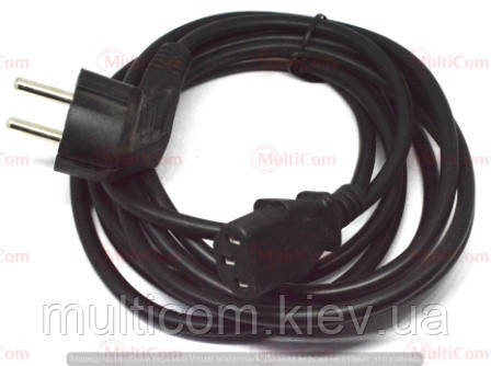 05-03-081. Шнур живлення комп'ютерний 3pin, 3x0,75мм², CCA, чорний, 3м