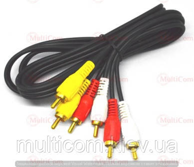 05-00-065. Шнур 3RCA - 3RCA (штекер-штекер), 1,2м