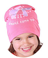 Трикотажная тонкая шапка для девочки, р. 54-56 см