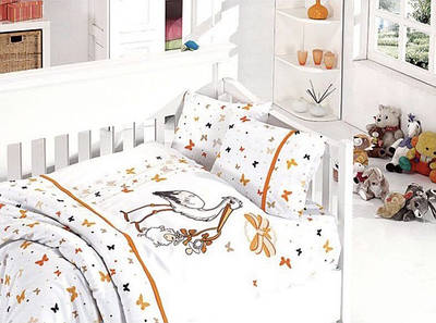 Постільна білизна в ліжечко First Choice Stork Orange Бамбук