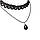 Чокер жіночий, з мережива, з ниткою і підвіскою "Magio" (чорний), фото 2