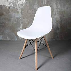 Стілець обідній пластиковий Тауер Вуд СДМ-Груп ніжки бук білий