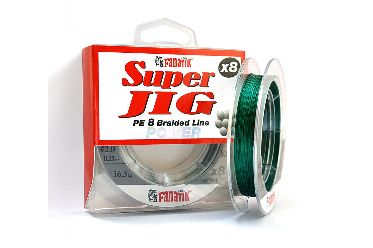 Шнур плетеный FANATIK Super Jig PE X8 100 m (#2.0) 0.23 mm 16.3 kg GREEN - фото 1 - id-p1422348305