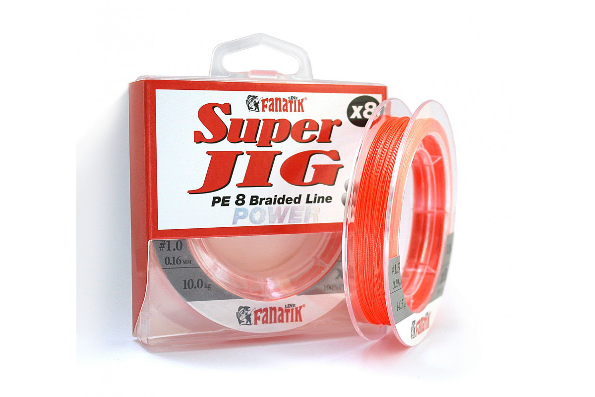 Шнур плетеный FANATIK Super Jig PE X8 120 m (#1.0) 0.16 mm 10.0 kg ORANGE - фото 1 - id-p1422348338