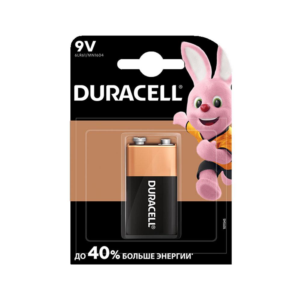 Батарейка 9v (6LR61) Duracell Alkaline