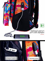 Рюкзак шкільний ортопедичний для дівчинки у 3-9 клас ультрамодний з USB молодіжний абстрактний принт SkyName 57-24, фото 4