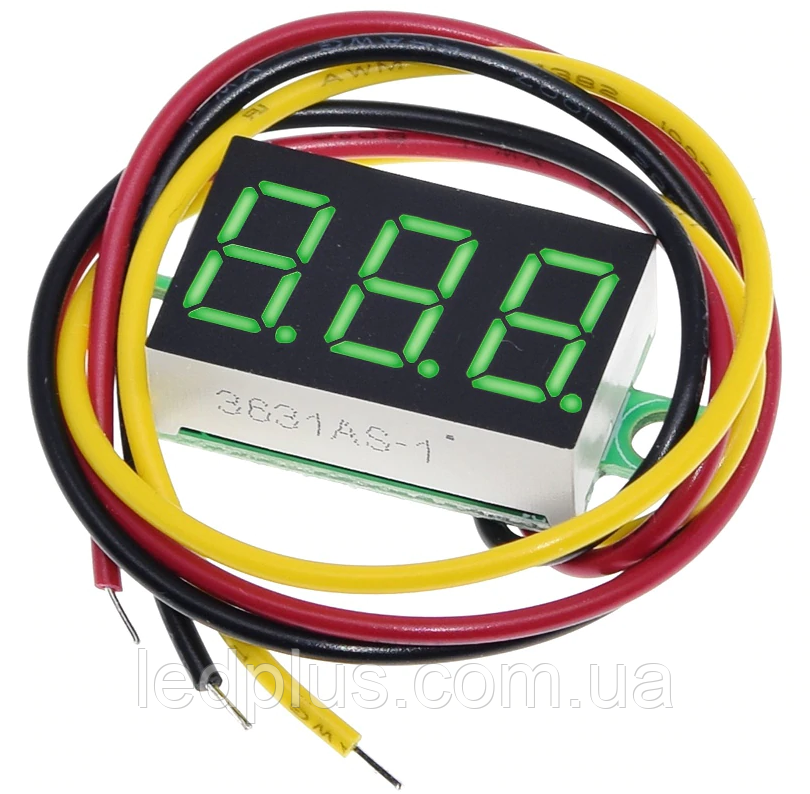 Вольтметр постійної напруги 0~100 В 0.36" ЗЕЛЕНИЙ