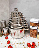 Каструля 1.5 л із неіржавкої сталі Edenberg MR-3505-18 Індукційна каструля з неіржавкої сталі з товстим дном, фото 10