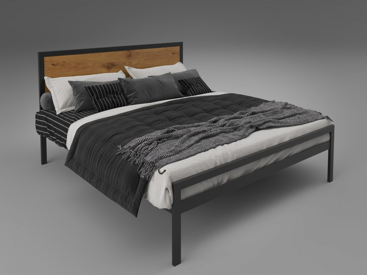 Кованая кровать Герар с дсп вставкой в изголовье, фабрика Тенеро - фото 1 - id-p1422389736