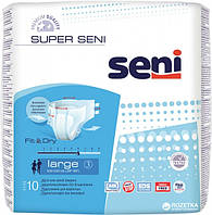 Підгузки для дорослих Super Seni Large 100-150 см 10 шт 6 крап.