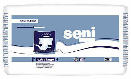 Підгузки для дорослих Seni Basic Еxtra Large 130-170 см 30 шт 5.5 крап.