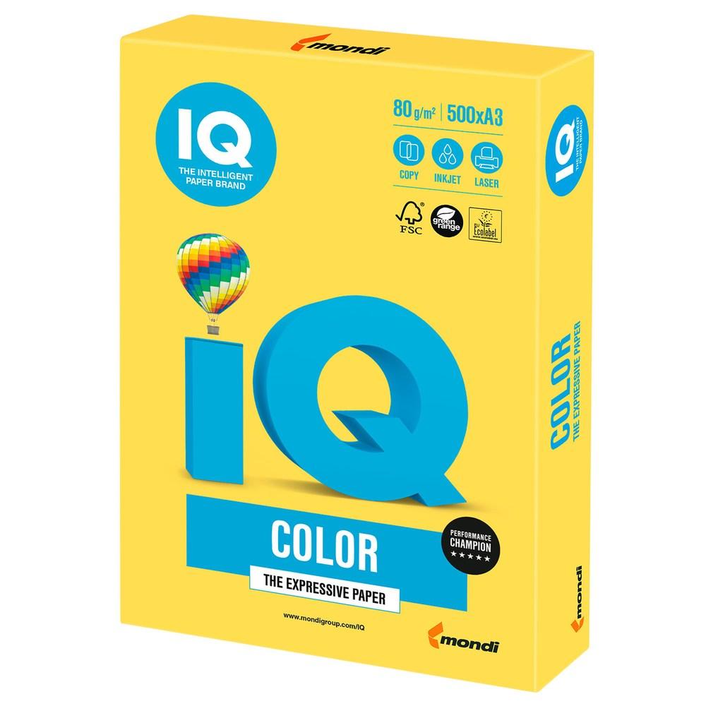 Папір кольоровий А3 IQ Color 80 г/м2 CY39 насичений яскраво-жовтий 500 арк