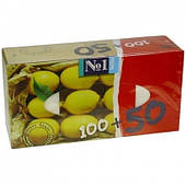 Хустинки паперові універсальні двошарові Bella № 1 з ароматом лимону 100 шт + 50 шт