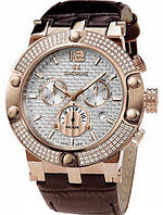 Часы наручные Seculus 4490.2.503 white, pvd-r stones, brown leather