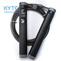 Цифровая скакалка KYTO2200 на подшипниках для CrossFit (счетчик прыжков, подсчет времени, таймер одноминутный)