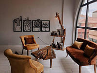 Декоративное панно Кактусы из четырёх частей, Картина из дерева