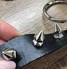 Чокер із кільцем і шипами, панк-рок прикраса на пряжці, чорний, фото 2