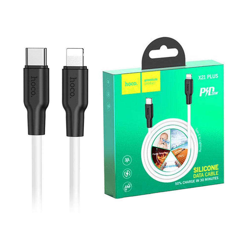 Кабель Lightning to USB-C Hoco X21 Plus 1m (3A), фото 1
