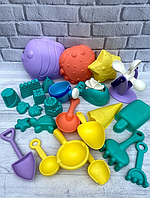 Большой детский разноцветный силиконовый набор для песочницы с мельницами Metr+ HG-773 (25 предметов)