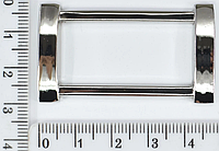 Пряжка рамка метал под тесьму 38 мм никель