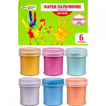 Фарби пальчикові 6 кольорів, 240 мл Craft and Joy "Гамма", фото 1